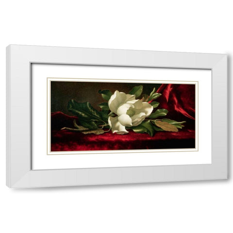 Magnolia White Modern Wood Framed Art Print with Double Matting by Heade, Martin Johnson