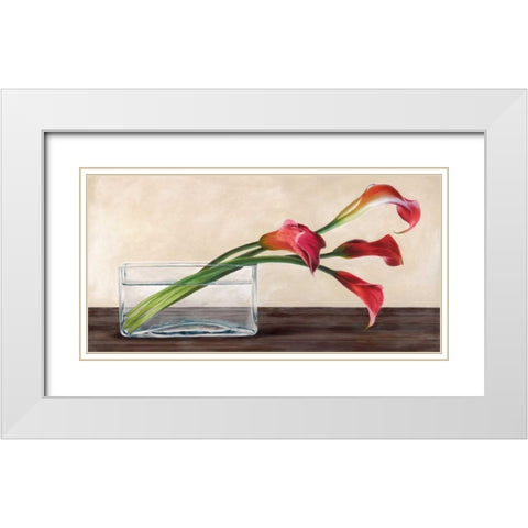 Modern composition Callas White Modern Wood Framed Art Print with Double Matting by Mills, Shin
