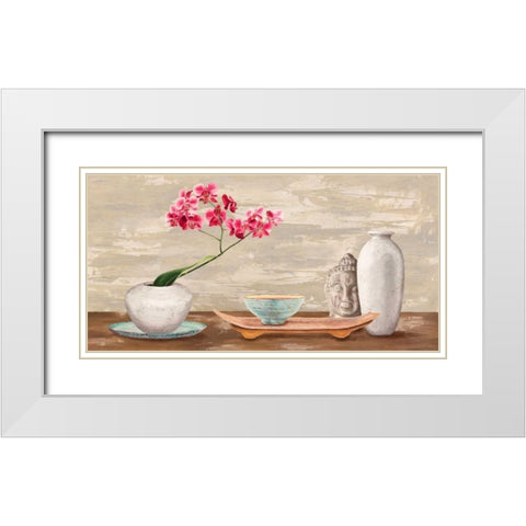 Enlightened White Modern Wood Framed Art Print with Double Matting by Mills, Shin