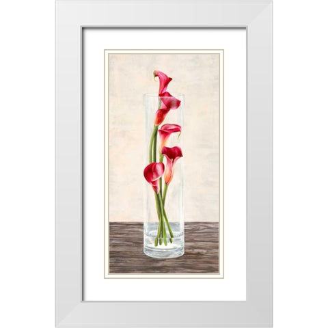 Arrangement of callas White Modern Wood Framed Art Print with Double Matting by Mills, Shin