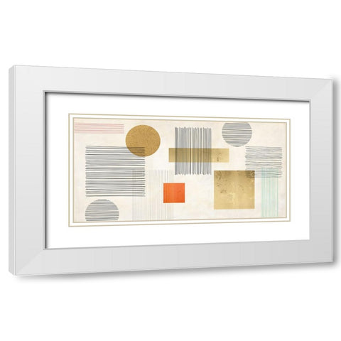 Lines and Shapes White Modern Wood Framed Art Print with Double Matting by Miko, Sayaka