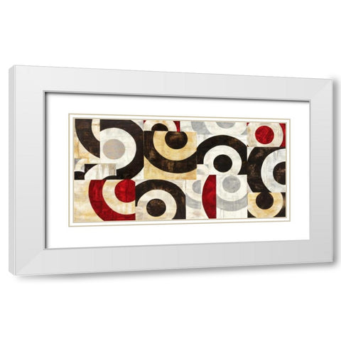 Connessione geometrica White Modern Wood Framed Art Print with Double Matting by Nava, Sandro