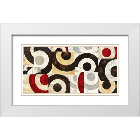 Connessione geometrica White Modern Wood Framed Art Print with Double Matting by Nava, Sandro