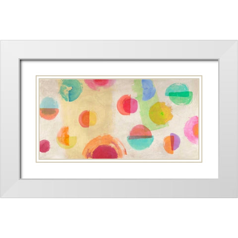 Happiness Happening White Modern Wood Framed Art Print with Double Matting by Nava, Sandro