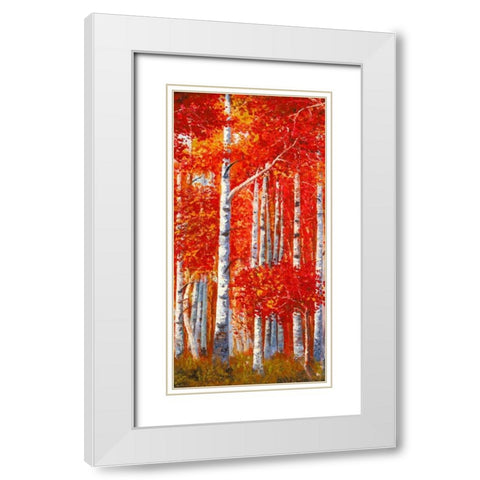 Betulle II White Modern Wood Framed Art Print with Double Matting by Masera, Angelo