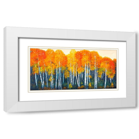 Bosco dâ€™autunno White Modern Wood Framed Art Print with Double Matting by Masera, Angelo
