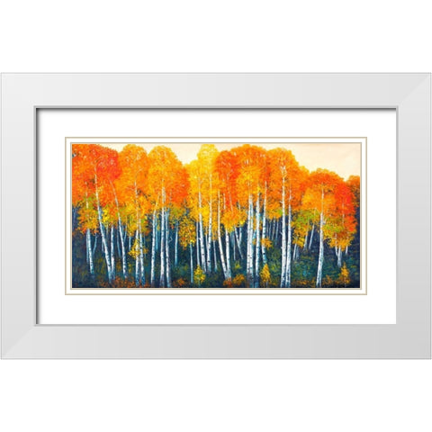 Bosco dâ€™autunno White Modern Wood Framed Art Print with Double Matting by Masera, Angelo