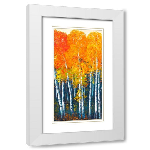 Autunno I White Modern Wood Framed Art Print with Double Matting by Masera, Angelo