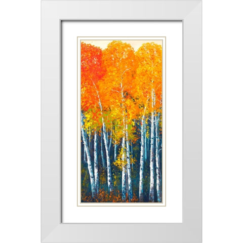 Autunno I White Modern Wood Framed Art Print with Double Matting by Masera, Angelo