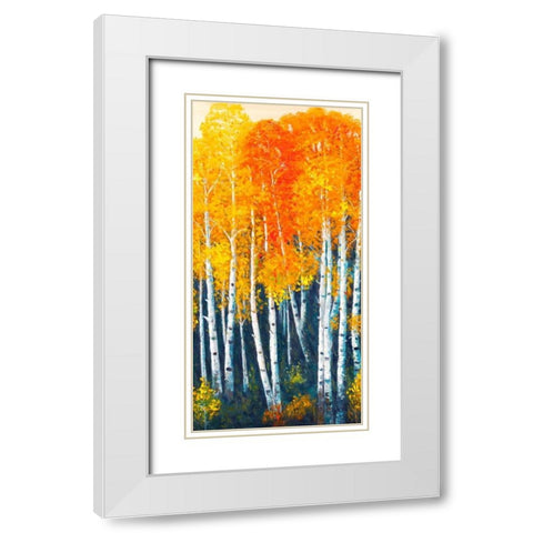 Autunno II White Modern Wood Framed Art Print with Double Matting by Masera, Angelo