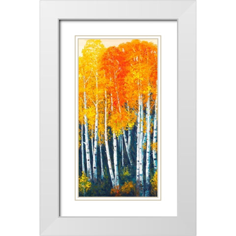 Autunno II White Modern Wood Framed Art Print with Double Matting by Masera, Angelo