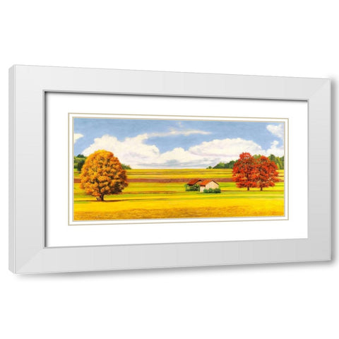 Pianure serene (detail) White Modern Wood Framed Art Print with Double Matting by Angelo, Masera