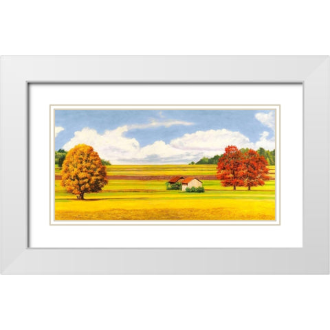 Pianure serene (detail) White Modern Wood Framed Art Print with Double Matting by Angelo, Masera