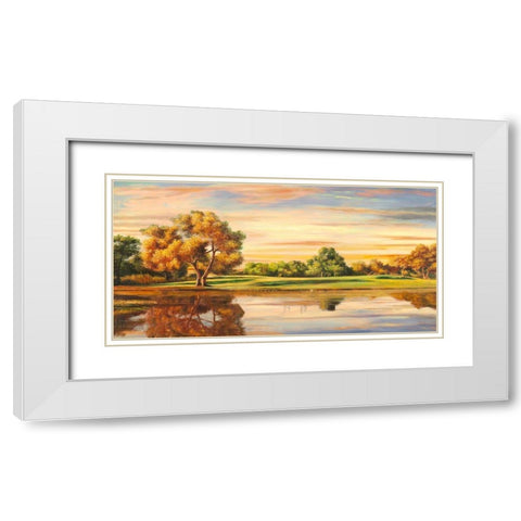 Riflessi sul lago White Modern Wood Framed Art Print with Double Matting by Angelo, Masera
