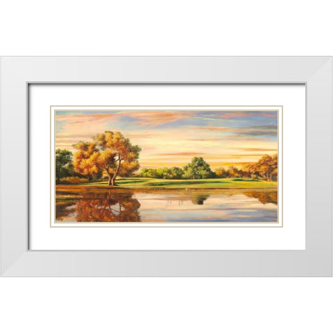 Riflessi sul lago White Modern Wood Framed Art Print with Double Matting by Angelo, Masera