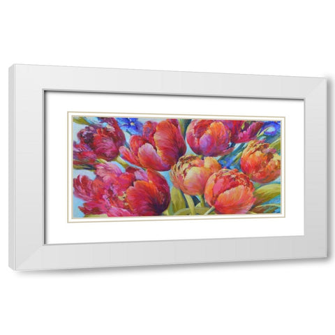 Jumping for Joy (detail) White Modern Wood Framed Art Print with Double Matting by Whatmore, Nel