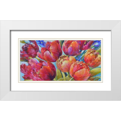 Jumping for Joy (detail) White Modern Wood Framed Art Print with Double Matting by Whatmore, Nel