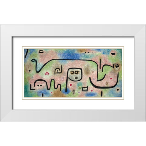 Insula Dulcamara White Modern Wood Framed Art Print with Double Matting by Klee, Paul