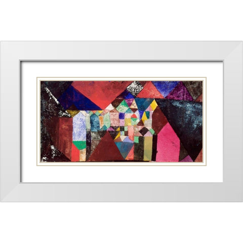 Municipal Jewel  White Modern Wood Framed Art Print with Double Matting by Klee, Paul