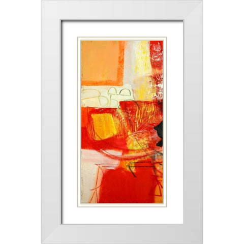 Davanti al fuoco I White Modern Wood Framed Art Print with Double Matting by Piovan, Maurizio