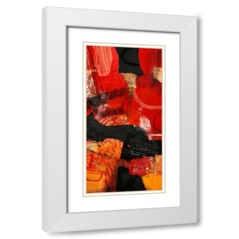 Davanti al fuoco II White Modern Wood Framed Art Print with Double Matting by Piovan, Maurizio
