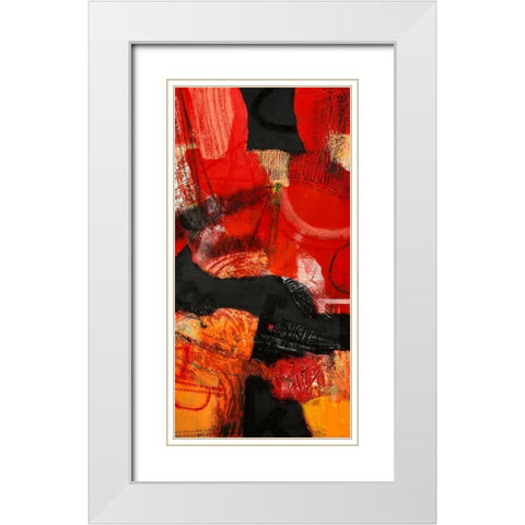 Davanti al fuoco II White Modern Wood Framed Art Print with Double Matting by Piovan, Maurizio