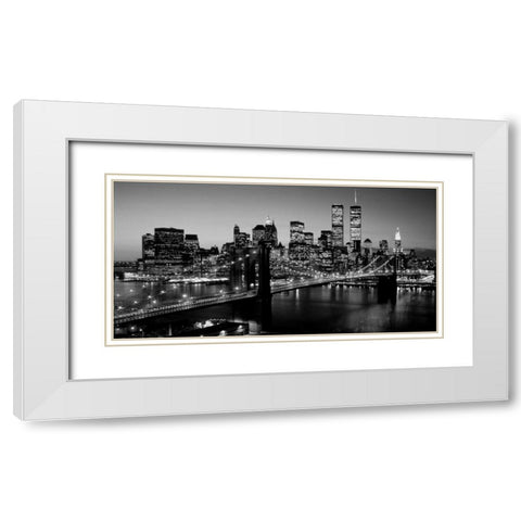 Brooklyn Bridge NYC White Modern Wood Framed Art Print with Double Matting by Berenholtz, Richard