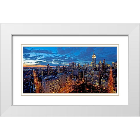 Chelsea and Midtown Manhattan (detail) White Modern Wood Framed Art Print with Double Matting by Berenholtz, Richard