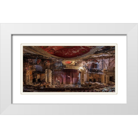 Abandoned Theatre, New Jersey (detail I) White Modern Wood Framed Art Print with Double Matting by Berenholtz, Richard