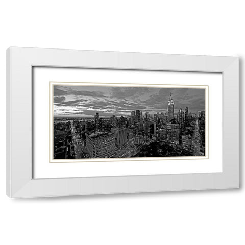 Chelsea and Midtown Manhattan (BW detail) White Modern Wood Framed Art Print with Double Matting by Berenholtz, Richard