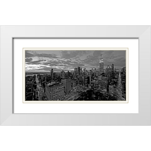 Chelsea and Midtown Manhattan (BW detail) White Modern Wood Framed Art Print with Double Matting by Berenholtz, Richard