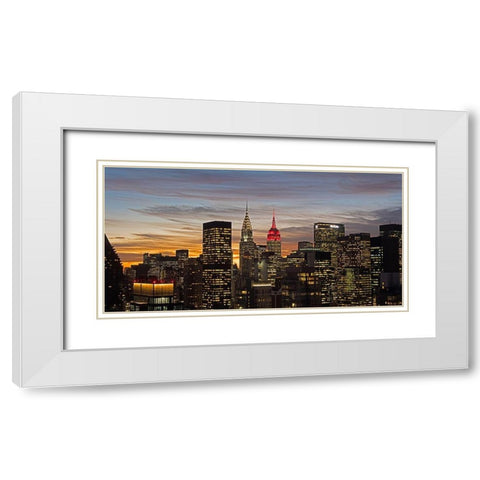Midtown Manhattan White Modern Wood Framed Art Print with Double Matting by Berenholtz, Richard