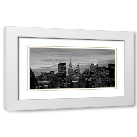 Midtown Manhattan BW White Modern Wood Framed Art Print with Double Matting by Berenholtz, Richard
