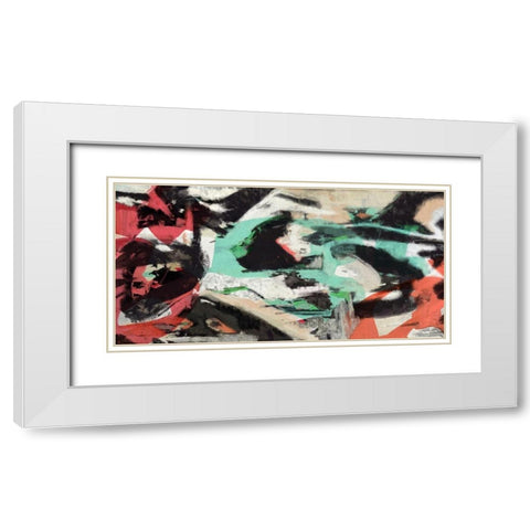 Fragmented Springtime White Modern Wood Framed Art Print with Double Matting by Caine, Roland