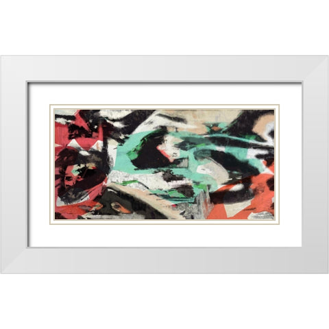 Fragmented Springtime White Modern Wood Framed Art Print with Double Matting by Caine, Roland