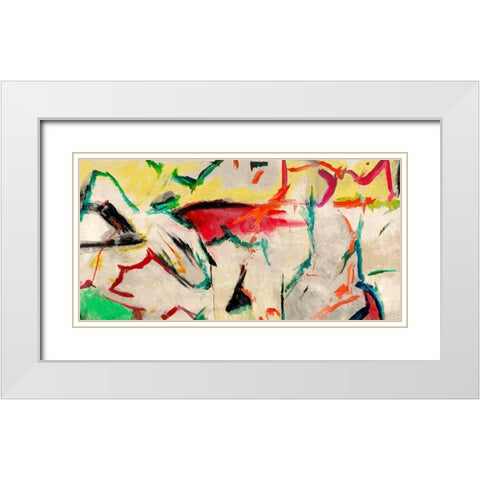 Funky Summer White Modern Wood Framed Art Print with Double Matting by Caine, Roland