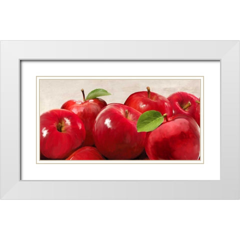 Red Apples White Modern Wood Framed Art Print with Double Matting by Barbieri, Remo