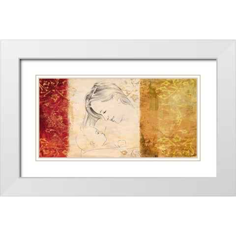 Maternite II White Modern Wood Framed Art Print with Double Matting by Roux, Simon