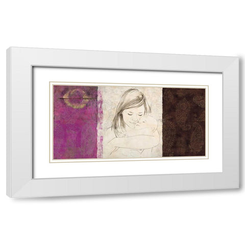 Maternite I White Modern Wood Framed Art Print with Double Matting by Roux, Simon