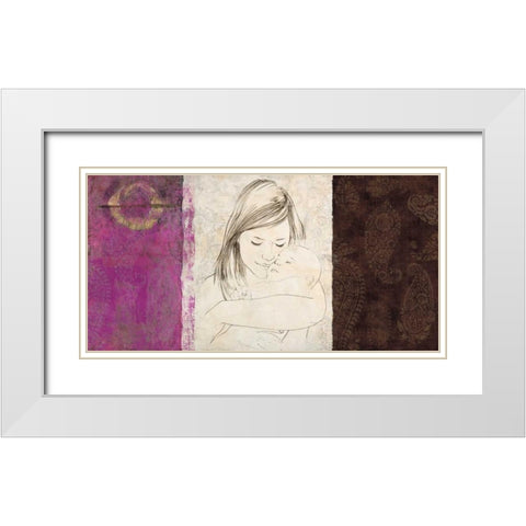Maternite I White Modern Wood Framed Art Print with Double Matting by Roux, Simon