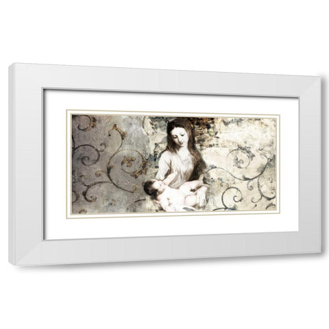 Madonna and Child-after Van Dyck White Modern Wood Framed Art Print with Double Matting by Roux, Simon