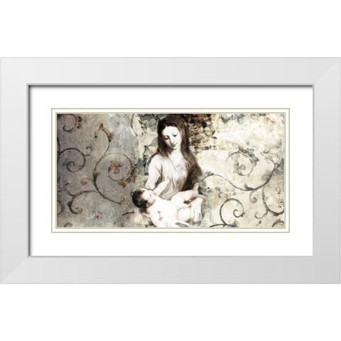 Madonna and Child-after Van Dyck White Modern Wood Framed Art Print with Double Matting by Roux, Simon