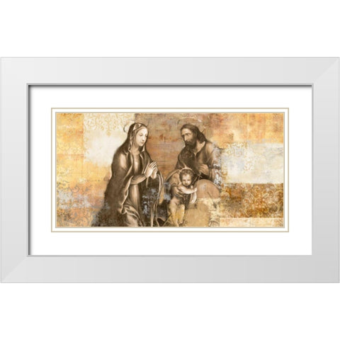 Nativity-after G. Antonio Bazzi White Modern Wood Framed Art Print with Double Matting by Roux, Simon