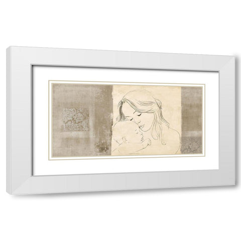 Maternite III (taupe) White Modern Wood Framed Art Print with Double Matting by Roux, Simon