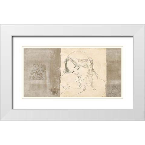 Maternite III (taupe) White Modern Wood Framed Art Print with Double Matting by Roux, Simon