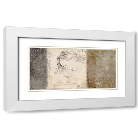 Maternite II (neutral) White Modern Wood Framed Art Print with Double Matting by Roux, Simon
