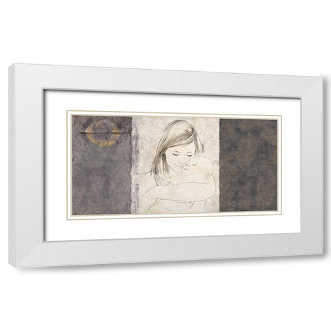 Maternite I (grey) White Modern Wood Framed Art Print with Double Matting by Roux, Simon