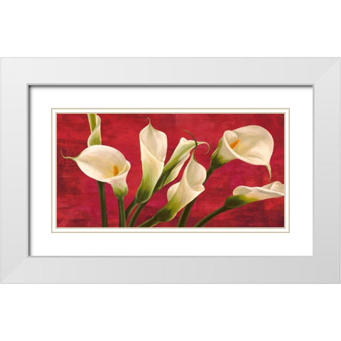Calle in rosso White Modern Wood Framed Art Print with Double Matting by Biffi, Serena