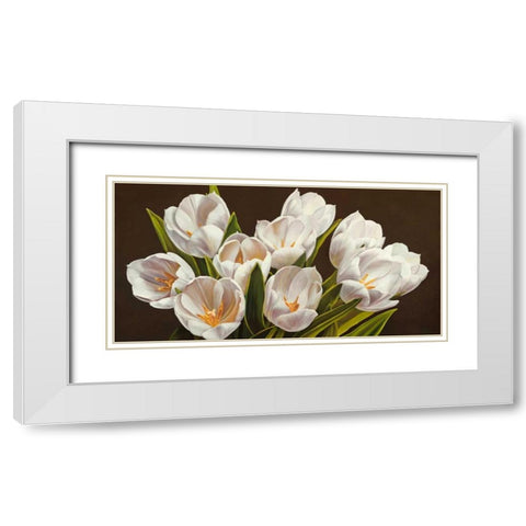 Bouquet di tulipani White Modern Wood Framed Art Print with Double Matting by Biffi, Serena