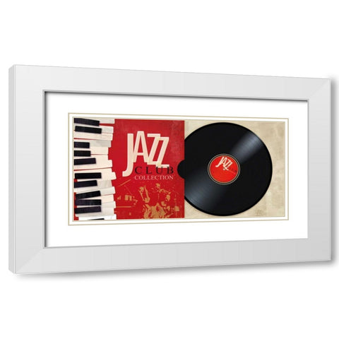 Jazz Club Collection White Modern Wood Framed Art Print with Double Matting by Hill, Steven